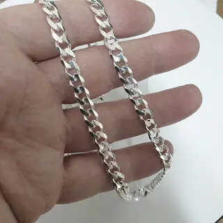 925 Sterling Silver 6.5mm Width Curb Chain